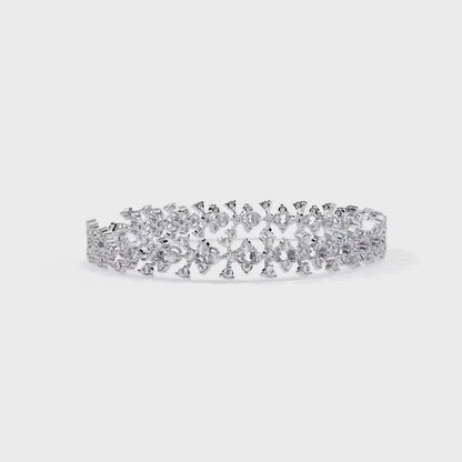 1.60 Carat Round Cut Diamond Cluster Floral Bracelet – Fine Jewelry for Special Occasions
