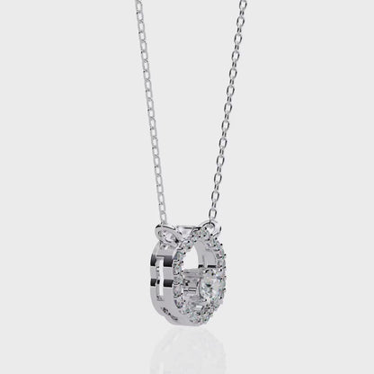 Round Brilliant Cut Halo Diamond Pendant Necklace – Luxury Fine Jewelry
