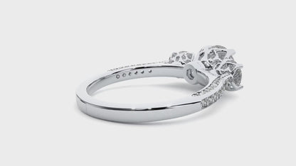 Three Stone 2.52 Carat Round Cut Diamond Engagement Ring for Women – Luxury Bridal Jewelry
