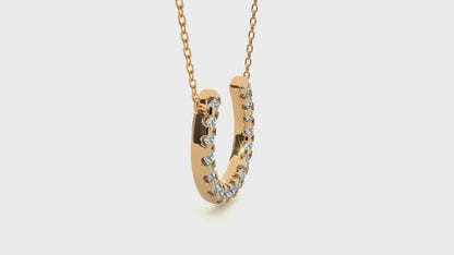 Round Cut Diamond Horseshoe Pendant Necklace – Modern Fine Jewelry