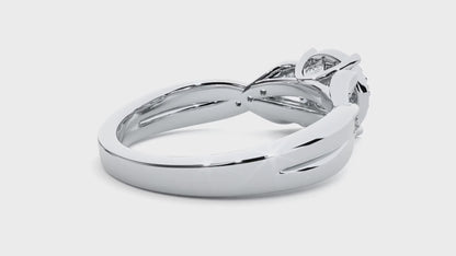 1.28 Carat Round Cut Halo Diamond Engagement Ring for Women – Elegant Bridal Jewelry