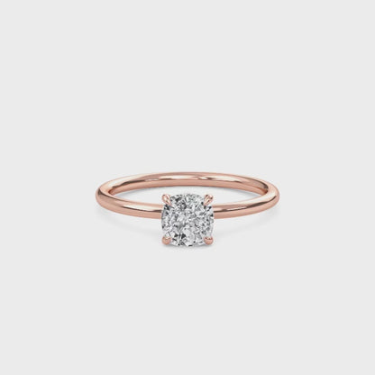 2.00 Carat Cushion Cut Solitaire Diamond Engagement Ring – Elegant Bridal Jewelry