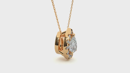1.24 Carat Pear Cut Diamond Halo Pendant – Elegant Fine Jewelry
