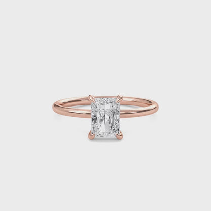 2 Carat Radiant Cut Solitaire Diamond Engagement Ring – Elegant Bridal Jewelry
