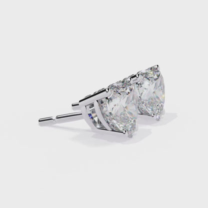 2.50 Carat Heart Cut Diamond Stud Earrings - Love Modern Jewelry