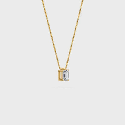 1.00 Carat Emerald Cut Diamond Solitaire Pendant– Timeless Fine Jewelry
