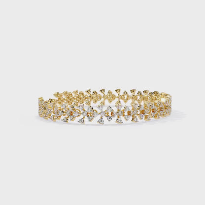 1.60 Carat Round Cut Diamond Cluster Floral Bracelet – Fine Jewelry for Special Occasions
