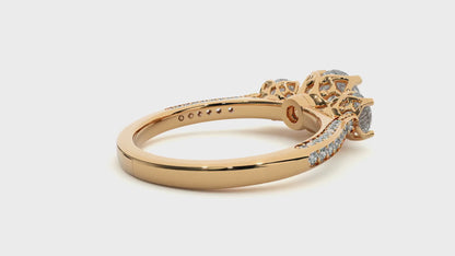 Three Stone 2.52 Carat Round Cut Diamond Engagement Ring for Women – Luxury Bridal Jewelry