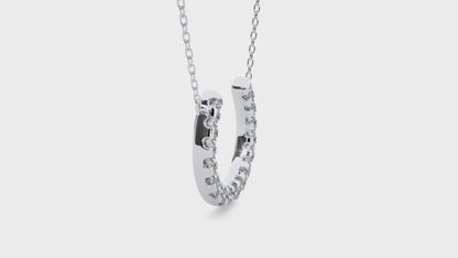Round Cut Diamond Horseshoe Pendant Necklace – Modern Fine Jewelry