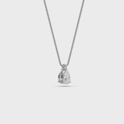 1.00 Carat Pear Cut Diamond Solitaire Pendant Necklace – Elegant Fine Jewelry