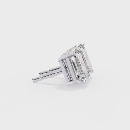 2.40 Carat Emerald Cut Diamond Solitaire Stud Earrings – Elegant Modern Jewelry