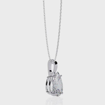 2.00 Carat Pear Cut Solitaire Diamond Pendant Necklace – Elegant Jewelry for Women