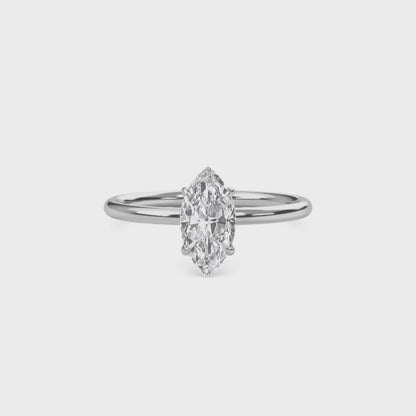 2 Carat Marquise Cut Solitaire Diamond Engagement Ring – Elegant Bridal Jewelry
