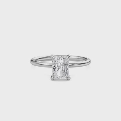 2 Carat Radiant Cut Solitaire Diamond Engagement Ring – Elegant Bridal Jewelry