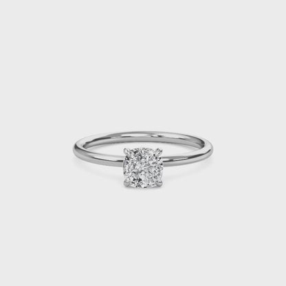 2.00 Carat Cushion Cut Solitaire Diamond Engagement Ring – Elegant Bridal Jewelry