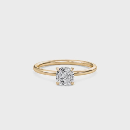 2.00 Carat Cushion Cut Solitaire Diamond Engagement Ring – Elegant Bridal Jewelry