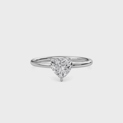 2 Carat Heart Cut Solitaire Diamond Engagement Ring – Elegant Bridal Jewelry