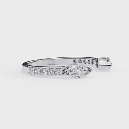 2.10 Carat Marquise & Round Diamond Engagement Ring for Women – Luxury Bridal Jewelry