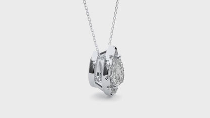 1.24 Carat Pear Cut Diamond Halo Pendant – Elegant Fine Jewelry