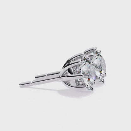 2.60 Carat Round Cut Diamond Solitaire Stud Earrings – Luxury Fine Jewelry