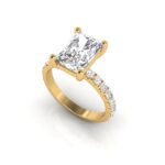 2.16 Carat Radiant Cut Solitaire Diamond Engagement Ring with Round Side Stones – Elegant Bridal Ring - Image 6