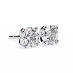 2.50 Carat Round Cut Diamond Stud Earrings - Modern Jewelry - Image 2