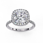 2.42 Carat Cushion Cut Halo Diamond Engagement Ring for Women – Elegant Bridal Jewelry - Image 2