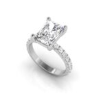 2.16 Carat Radiant Cut Solitaire Diamond Engagement Ring with Round Side Stones – Elegant Bridal Ring - Image 2