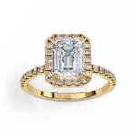 2.38 Carat Emerald Cut Halo Diamond Engagement Ring for Women – Elegant Bridal Jewelry - Image 5