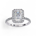 2.38 Carat Emerald Cut Halo Diamond Engagement Ring for Women – Elegant Bridal Jewelry - Image 2