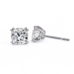 2.25 Carat Cushion Cut Diamond Stud Earrings - Classic Jewelry - Image 3