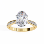 2.34 Carat Oval Cut Hidden Halo Diamond Engagement Ring with Round Side Stones – Elegant Bridal Jewelry - Image 6