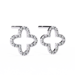 0.96 Carat Round Cut Diamond Clover Shape Studs Earrings – Classic Diamond Jewelry