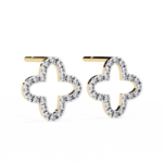 0.96 Carat Round Cut Diamond Clover Shape Studs Earrings – Classic Diamond Jewelry - Image 5
