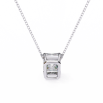 1.00 Carat Emerald Cut Solitaire Diamond Pendant Necklace – Brilliant Fine Jewelry - Image 5