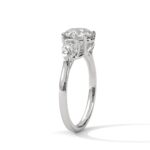 Three Stone 3.00 Carat Round & Pear Cut Diamond Engagement Ring for Women – Elegant Bridal Jewelry - Image 3