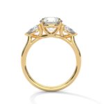Three Stone 3.00 Carat Round & Pear Cut Diamond Engagement Ring for Women – Elegant Bridal Jewelry - Image 5