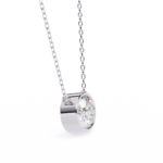 2.00 Carat Oval Cut Bezel Set Diamond Solitaire Pendant Necklace – Fine Jewelry - Image 3