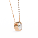 2.00 Carat Oval Cut Bezel Set Diamond Solitaire Pendant Necklace – Fine Jewelry - Image 17