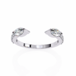 2.20 Carat Marquise & Round Diamond Engagement Ring for Women – Luxury Bridal Jewelry - Image 2