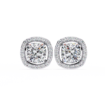 2.40 Carat Cushion Cut Studs Diamond Earrings – Elegant Fine Jewelry