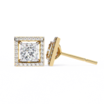 1.70 Carat Princess Cut Halo Diamond Stud Earrings - Everyday Fine Jewelry - Image 9