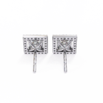 1.70 Carat Princess Cut Halo Diamond Stud Earrings - Everyday Fine Jewelry - Image 6