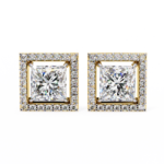 1.70 Carat Princess Cut Halo Diamond Stud Earrings - Everyday Fine Jewelry - Image 7