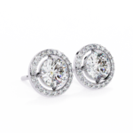 1.82 Carat Round Cut Halo Diamond Stud Earrings - Everyday Fine Jewelry - Image 2