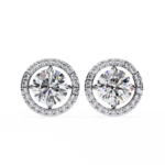 1.82 Carat Round Cut Halo Diamond Stud Earrings - Everyday Fine Jewelry