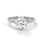2.00 Carat Round Cut Swirl Prong Diamond Solitaire Engagement Ring for Her