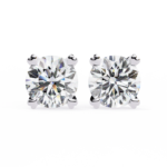 2.60 Carat Round Cut Diamond Solitaire Stud Earrings – Elegant Everyday Jewelry