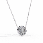 Round Cut Diamond Cluster Halo Pendant Necklace – Classic Modern Jewelry - Image 2