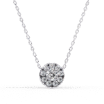 Round Cut Diamond Cluster Halo Pendant Necklace – Classic Modern Jewelry